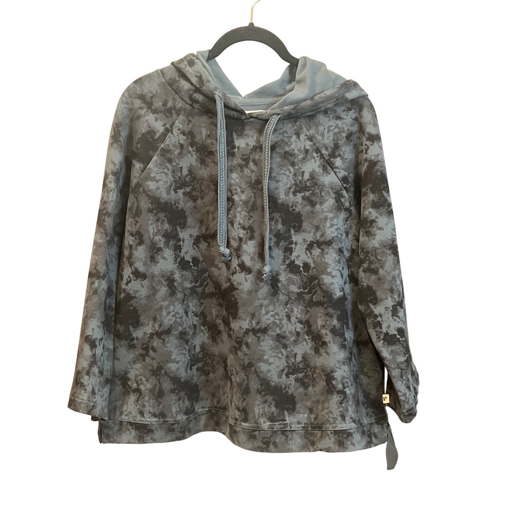 Pact Tie Dye Cropped Sleeve Pullover Hoodie Sweatshirt.